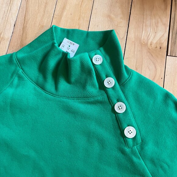 NEW J Crew Factory Green Knit Sweater Sweatshirt Mock Turtleneck Size M - Picture 3 of 7